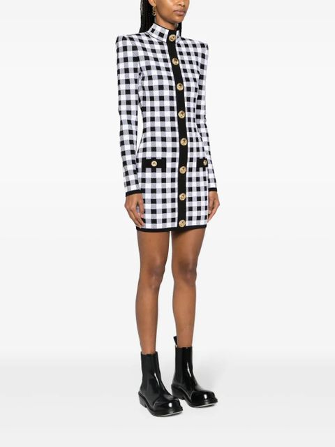 Balmain gingham mini dress - Black