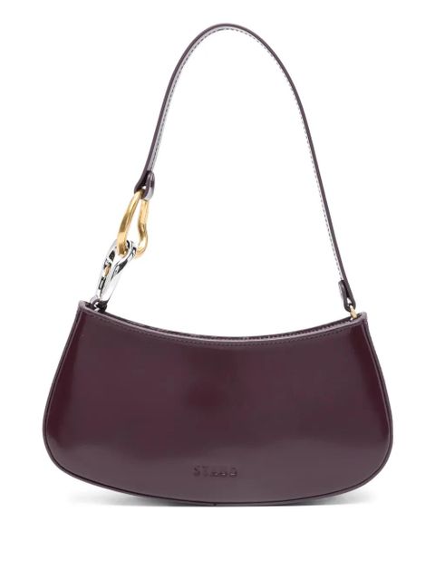 STAUD Ollie curved-handle leather shoulder bag - Purple - zdjęcie produktu nr 1