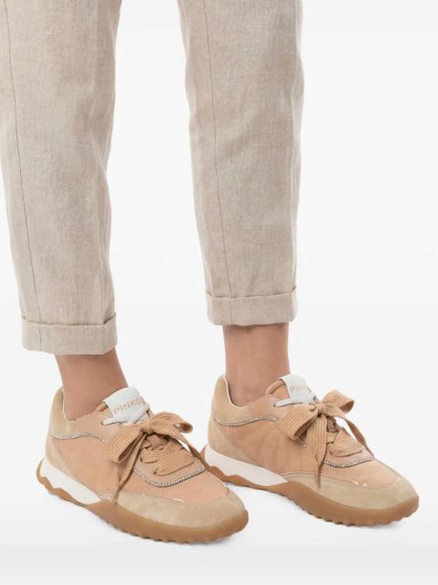 PINKO Gea appliqué lace-up sneakers - Neutrals