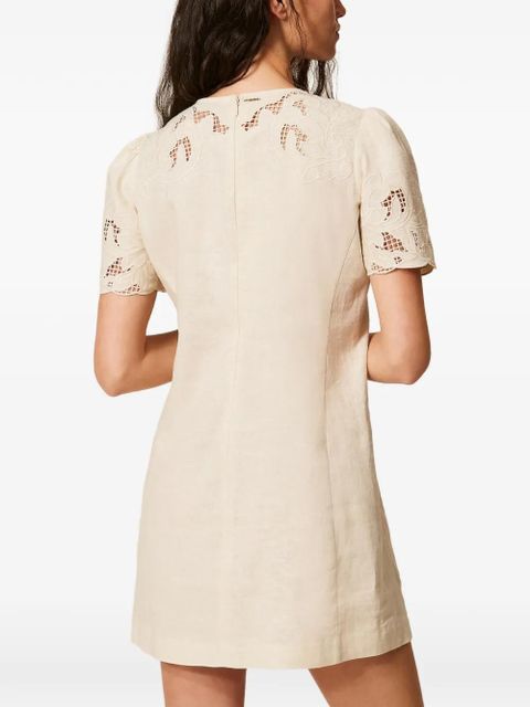 TWINSET embroidered mini dress - Neutrals