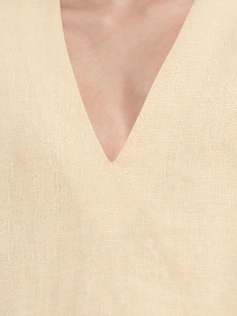 Posse Essie scalloped-hem linen dress - Yellow