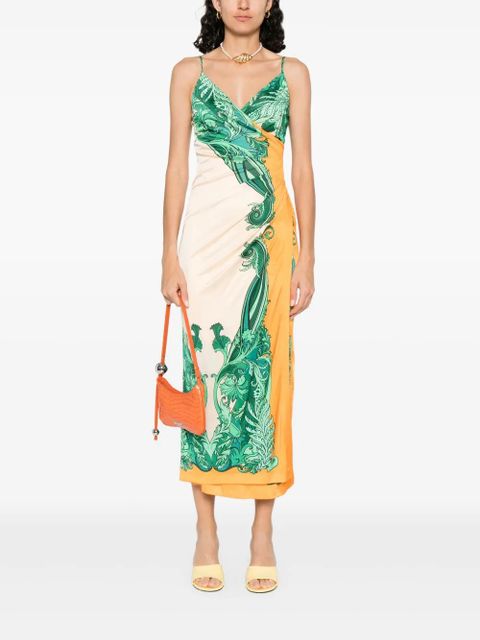 ETRO gathered printed dress - Orange