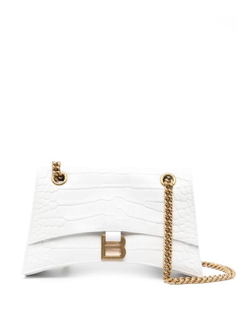 Balenciaga small Crush crocodile-embossed shoulder bag - White - zdjęcie produktu nr 1