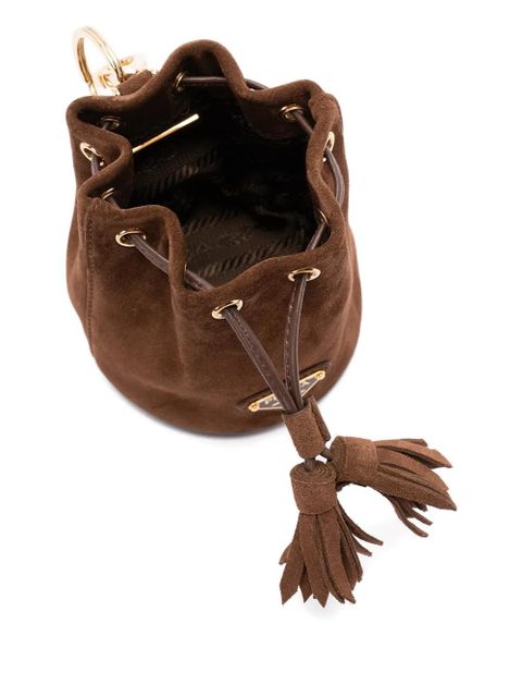 Prada mini tassel bag-shaped keychain - Brown