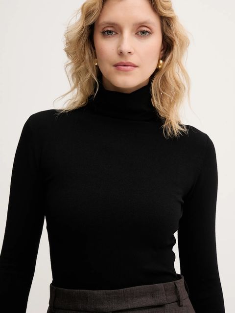 MAX&Co. sweter damski kolor czarny lekki z golfem 2518361054200