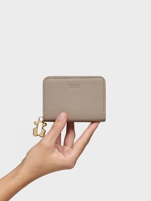 Tous portfel skórzany FOLD damski kolor szary 2002306044