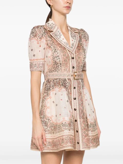 ZIMMERMANN Matchmaker paisley-print mini shirtdress - Neutrals