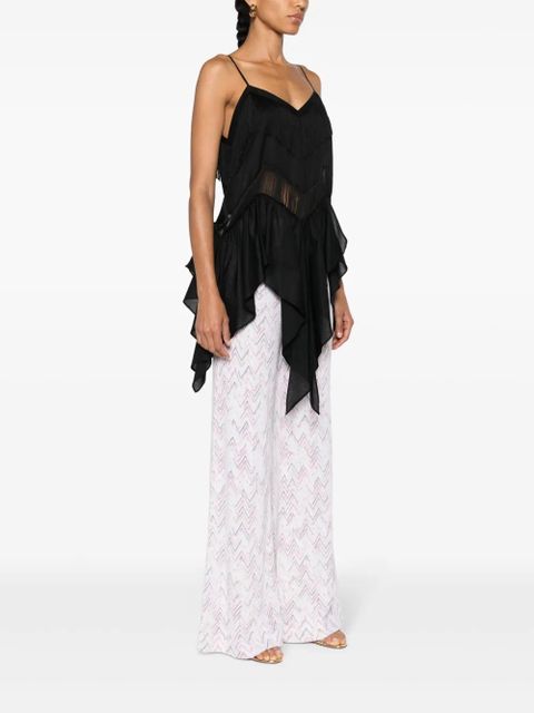 PINKO fringed draped top - Black