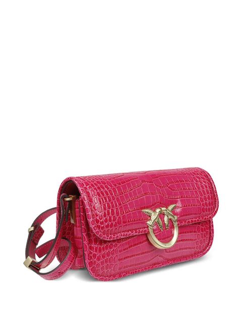 PINKO small Love Box crocodile-effect crossbody bag