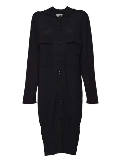 SOLOTRE buttoned knitted midi dress - Black - zdjęcie produktu nr 1