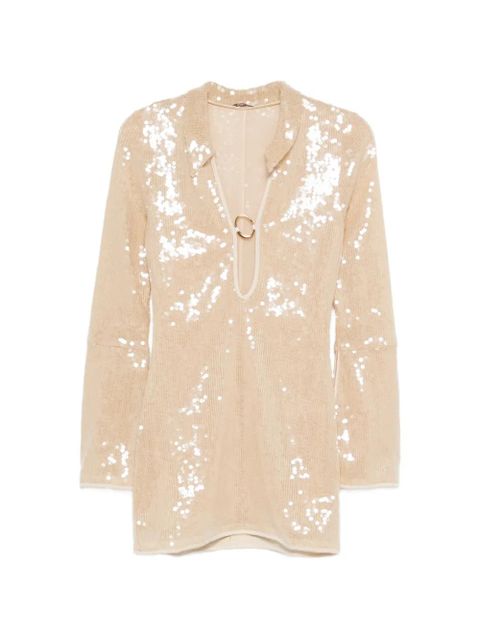 Oséree sequin-embellished ring-detail mini dress - Neutrals - zdjęcie produktu nr 1