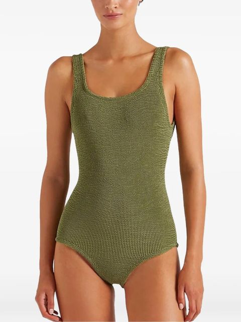 Hunza G square-neck coverage swimsuit - Green