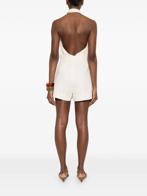 ZIMMERMANN belted collar playsuit - Neutrals