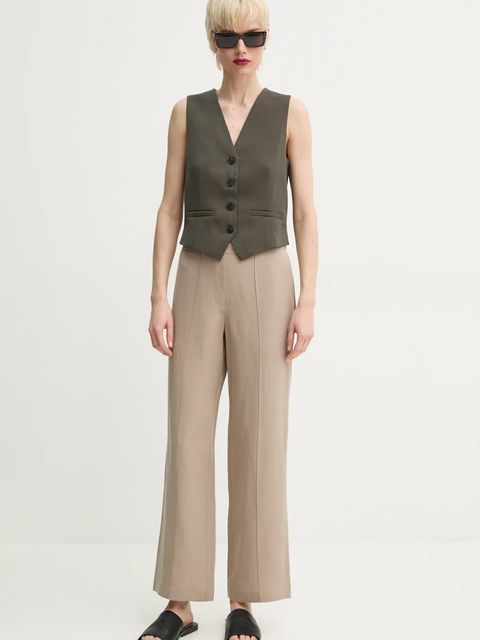 Samsoe Samsoe spodnie z domieszką lnu SAHANI