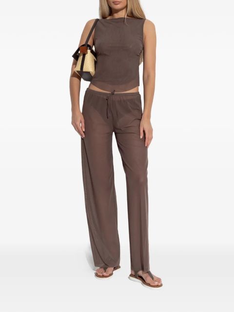 Bond-eye drawstring-fastening trousers - Brown