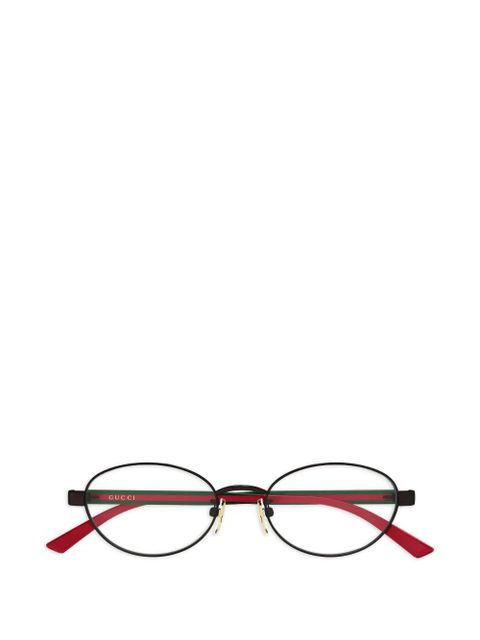 Gucci Eyewear oval-frame glasses - Brown - zdjęcie produktu nr 1