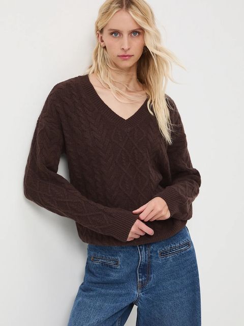 Medicine sweter damski kolor brązowy ciepły - zdjęcie produktu nr 1