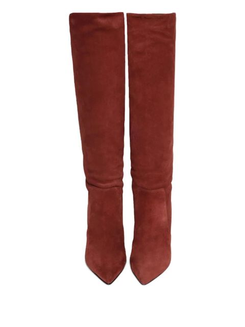 Paris Texas 85mm stiletto suede knee-high boots - Red - zdjęcie produktu nr 2