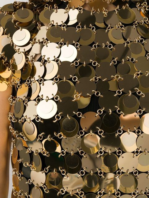 Rabanne sequin chainmail T-shirt - Gold
