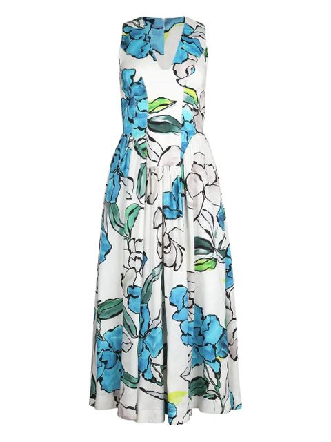 Aje floral-print midi dress - White - zdjęcie produktu nr 1