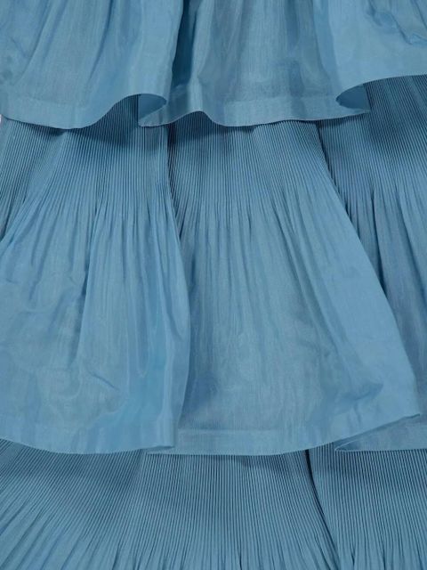ZIMMERMANN pleated tiered midi dress - Blue