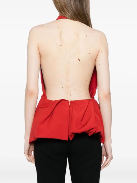 Magda Butrym halter peplum top - Red