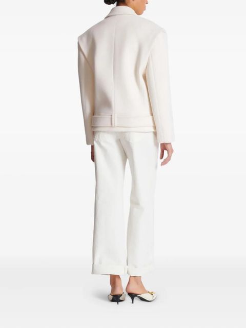 Balmain cropped cashmere reefer jacket - White