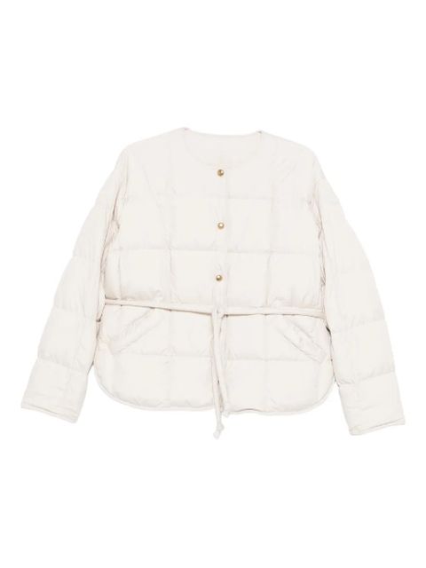 Moncler belted quilted jacket - Neutrals