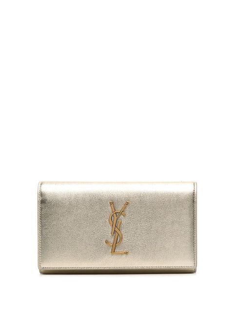 Saint Laurent logo-plaque leather purse - Gold - zdjęcie produktu nr 1