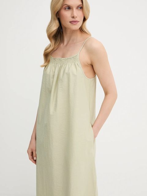 Marc O'Polo sukienka kolor zielony midi prosta 5000006348