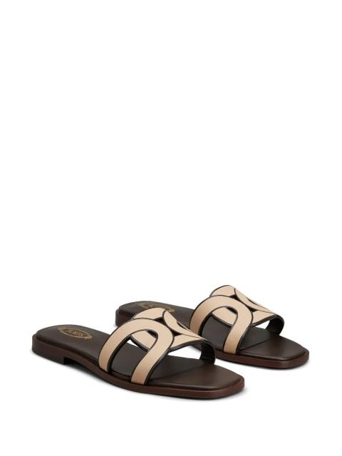 Tod's leather logo strap sandals - Brown - zdjęcie produktu nr 2