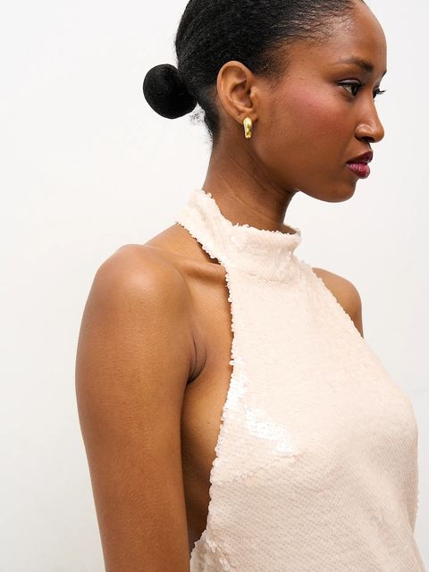 Answear.LAB sukienka kolor biały maxi rozkloszowana