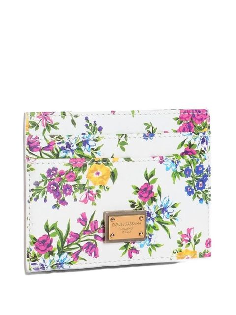 Dolce & Gabbana printed calfskin card holder - White