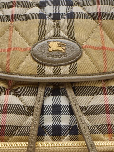 Burberry Horseshoe checked-pattern backpack - Neutrals