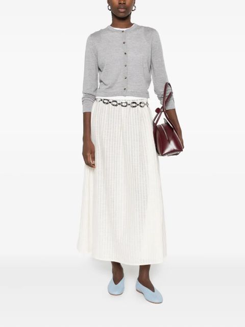 KHAITE button-front wool-blend cardigan - Grey