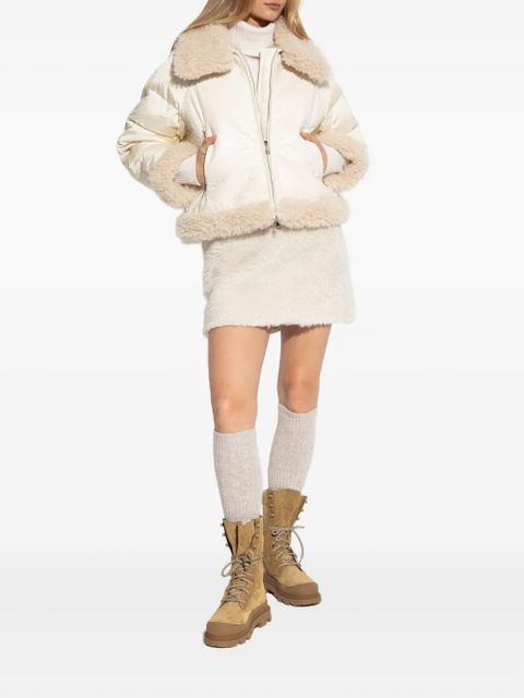 Moncler Rubrouk faux-shearling collar jacket - Neutrals