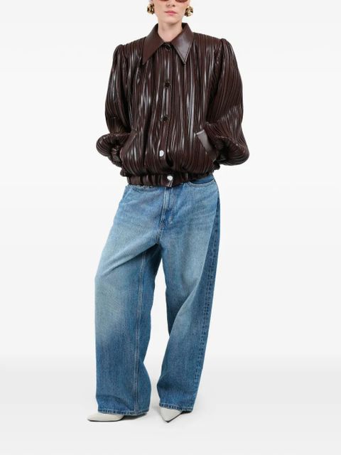 Rowen Rose pleated short bomber jacket - Brown - zdjęcie produktu nr 2