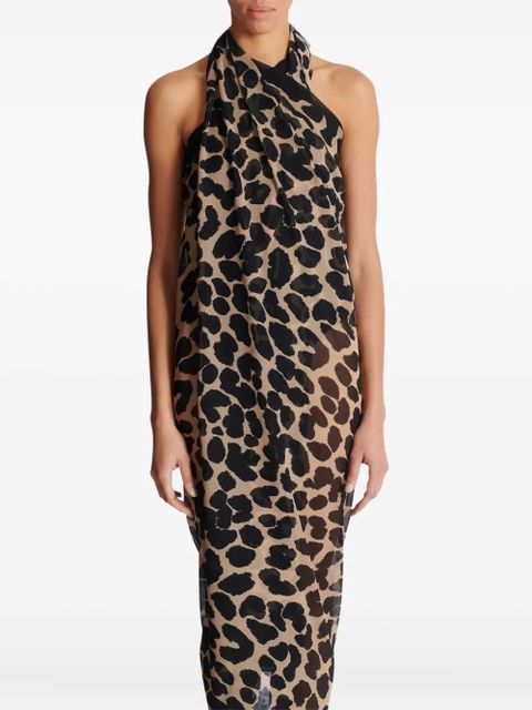 Balmain leopard-print cover-up - Brown