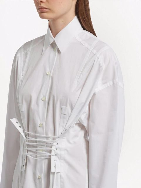 Prada lace-up shirt dress - White - zdjęcie produktu nr 2