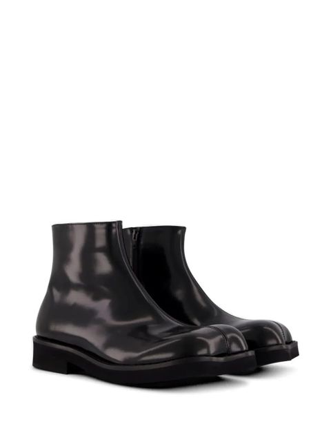 MM6 Maison Margiela square-toe leather boots - Black