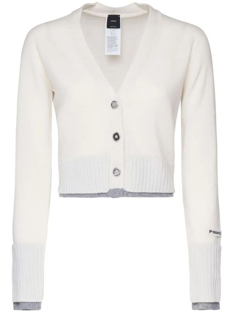 PINKO logo-patch cardigan - White - zdjęcie produktu nr 1