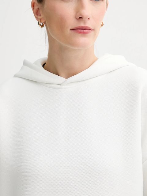 MMC STUDIO bluza damska kolor biały z kapturem z aplikacją VERITE.HOODIE