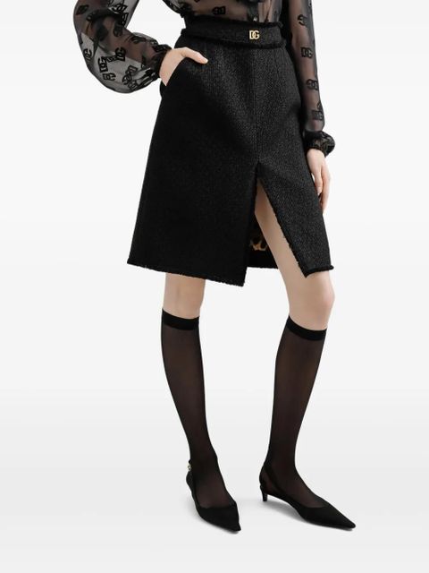 Dolce & Gabbana DNA tweed midi skirt - Black