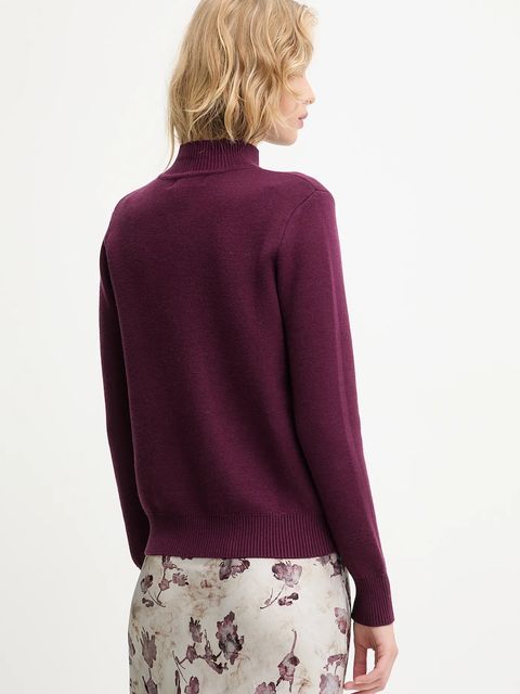 Answear.LAB sweter z kaszmirem damski kolor bordowy z półgolfem