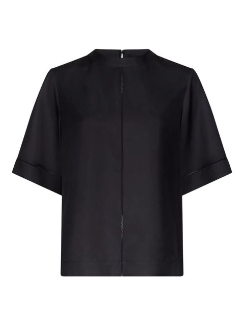 LouLou de Saison Havana lace-stitch silk top - Black - zdjęcie produktu nr 1