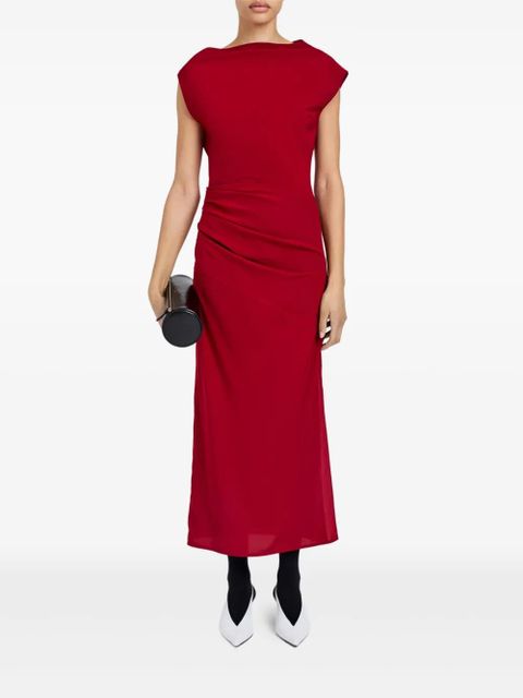 Proenza Schouler draped cowl-neck midi day dress - Red - zdjęcie produktu nr 2