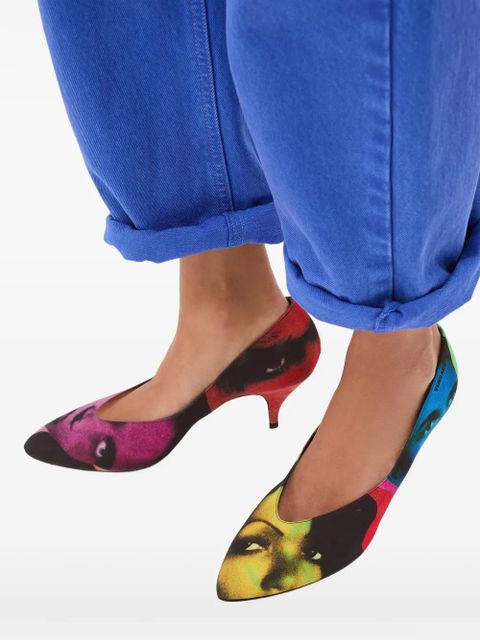 Versace printed pumps - Red