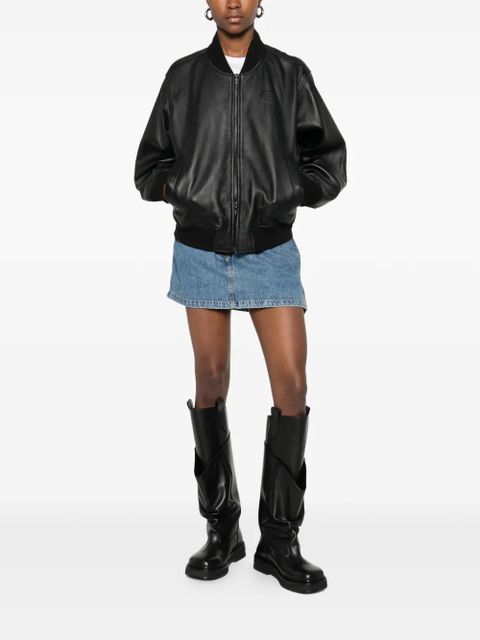 Diesel L-Ilyan-RB ribbed leather jacket - Black - zdjęcie produktu nr 2