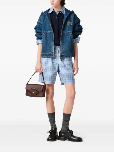 Miu Miu denim hooded jacket - Blue - zdjęcie produktu nr 2
