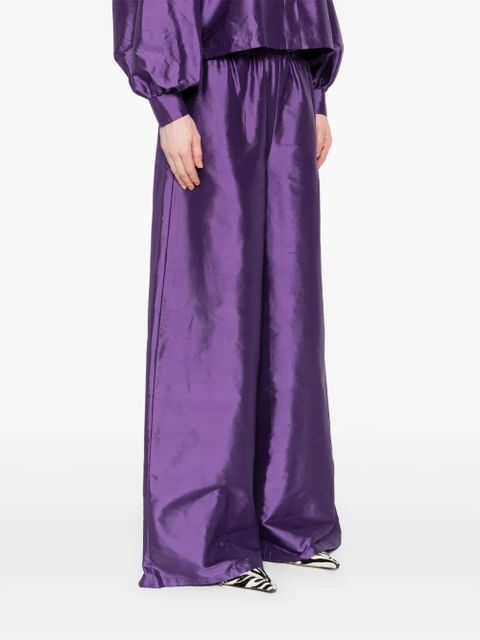 Max Mara silk wide-leg trousers - Purple